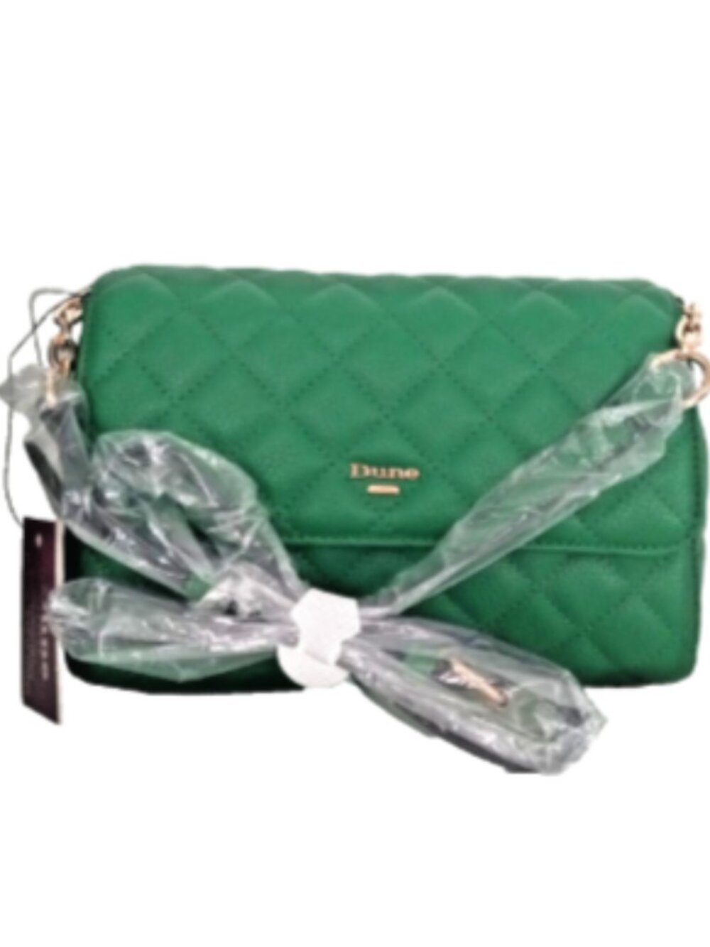 Dune London Emerald Green Quilted Shoulder Bag Chain Strap NWT Gift Box